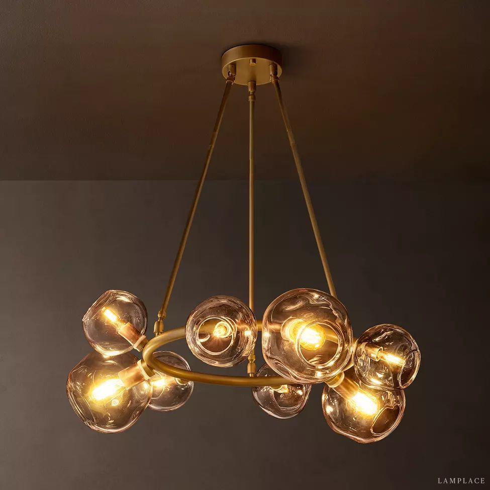 Bubble Ripple Sphere Round Chandelier 36"