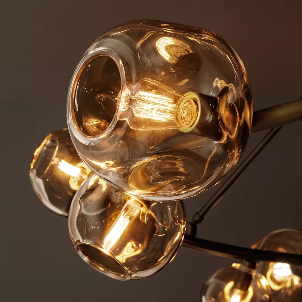 Bubble Ripple Sphere Round Chandelier 72"