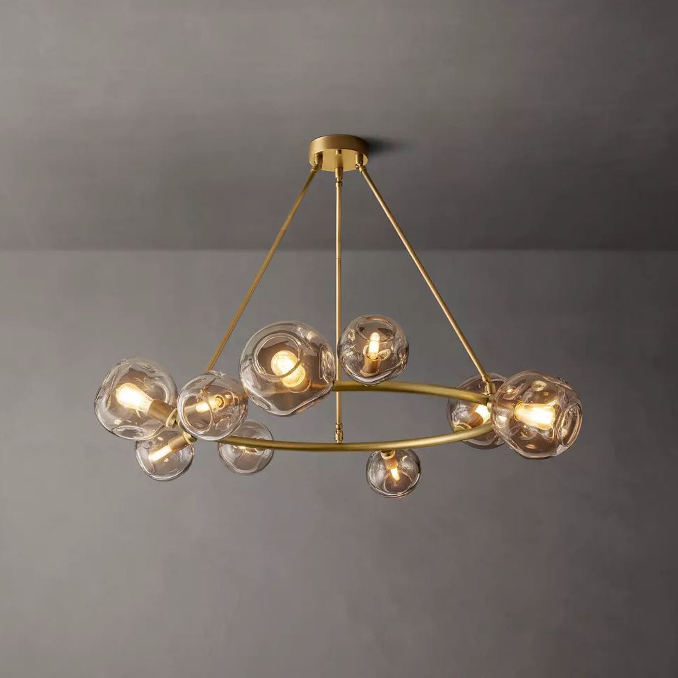 Bubble Ripple Sphere Round Chandelier 48"