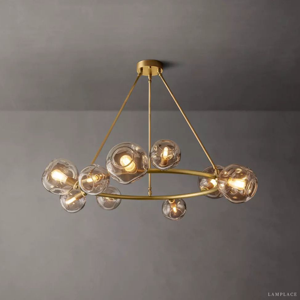 Bubble Ripple Sphere Round Chandelier 48"