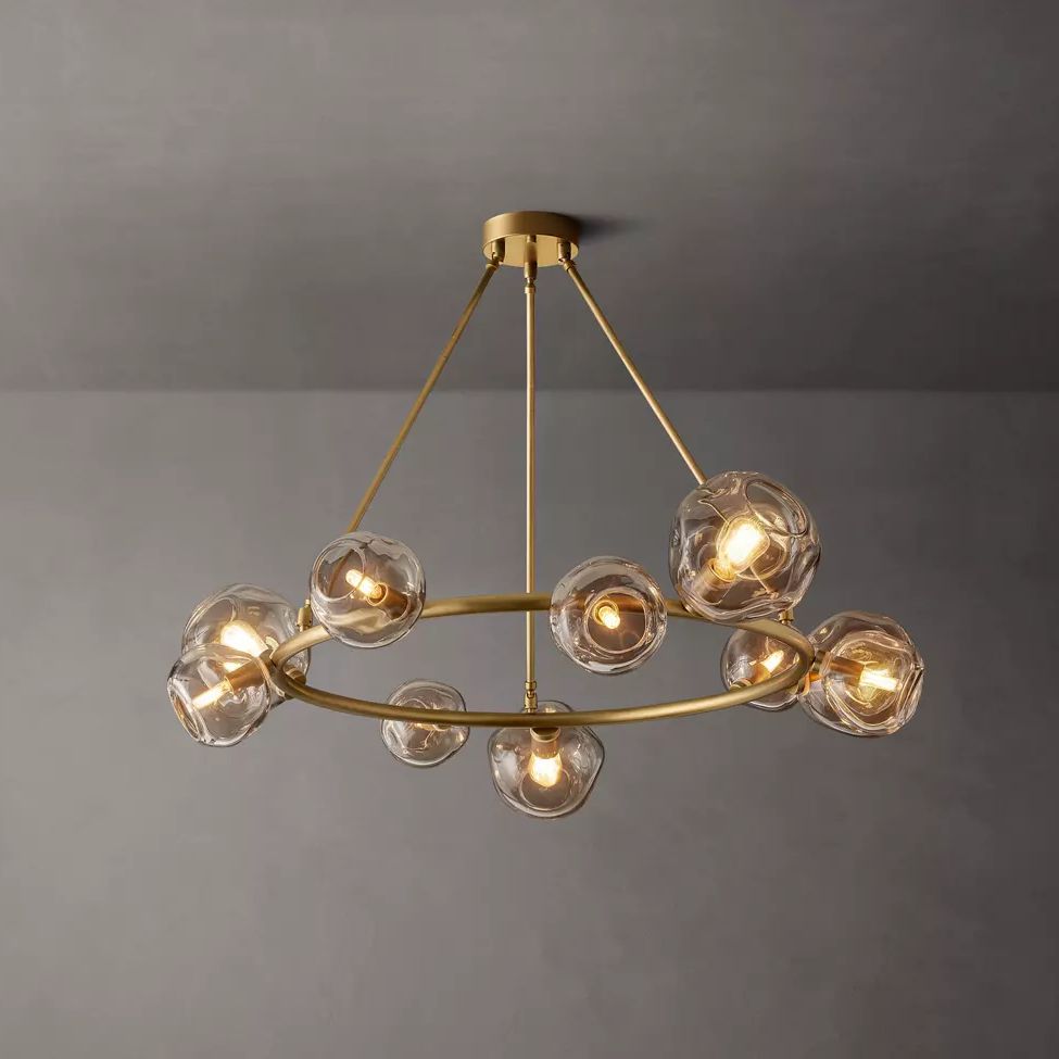 Bubble Ripple Sphere Round Chandelier 48"