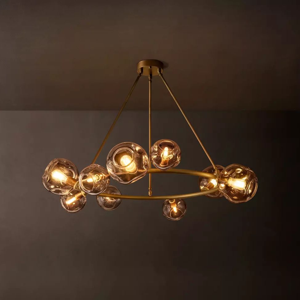 Bubble Ripple Sphere Round Chandelier 48"