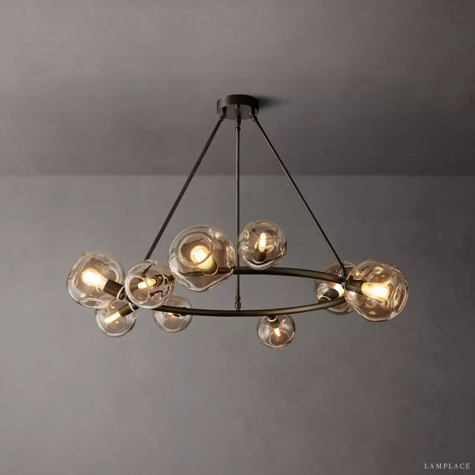 Bubble Ripple Sphere Round Chandelier 48"