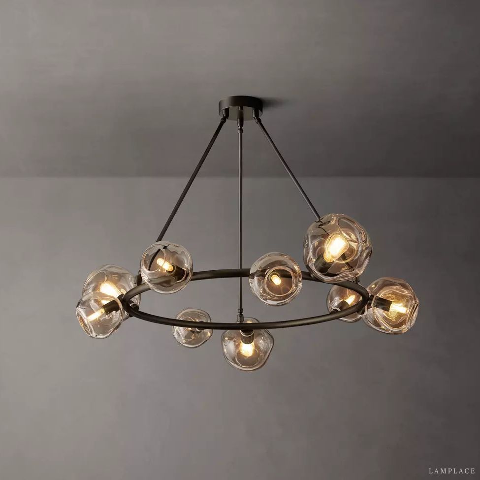 Bubble Ripple Sphere Round Chandelier 48"