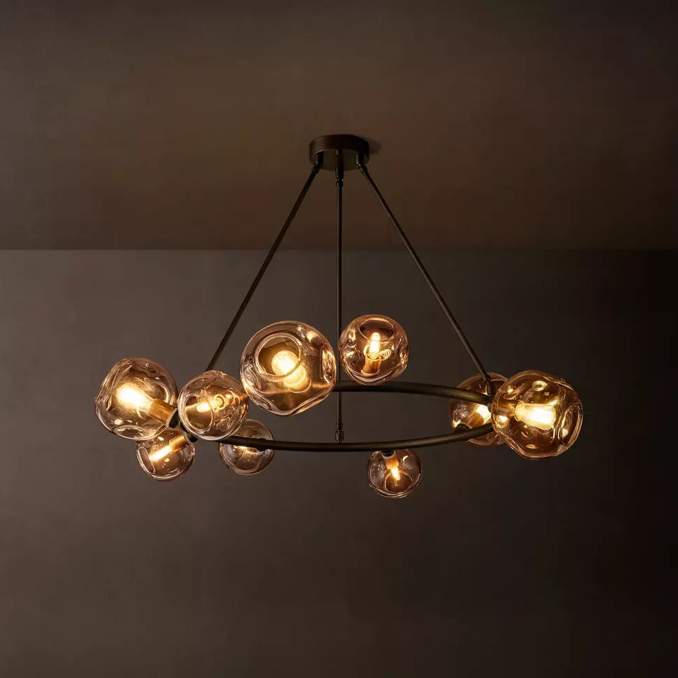 Bubble Ripple Sphere Round Chandelier 48"