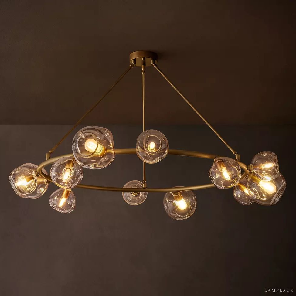 Bubble Ripple Sphere Round Chandelier 60"