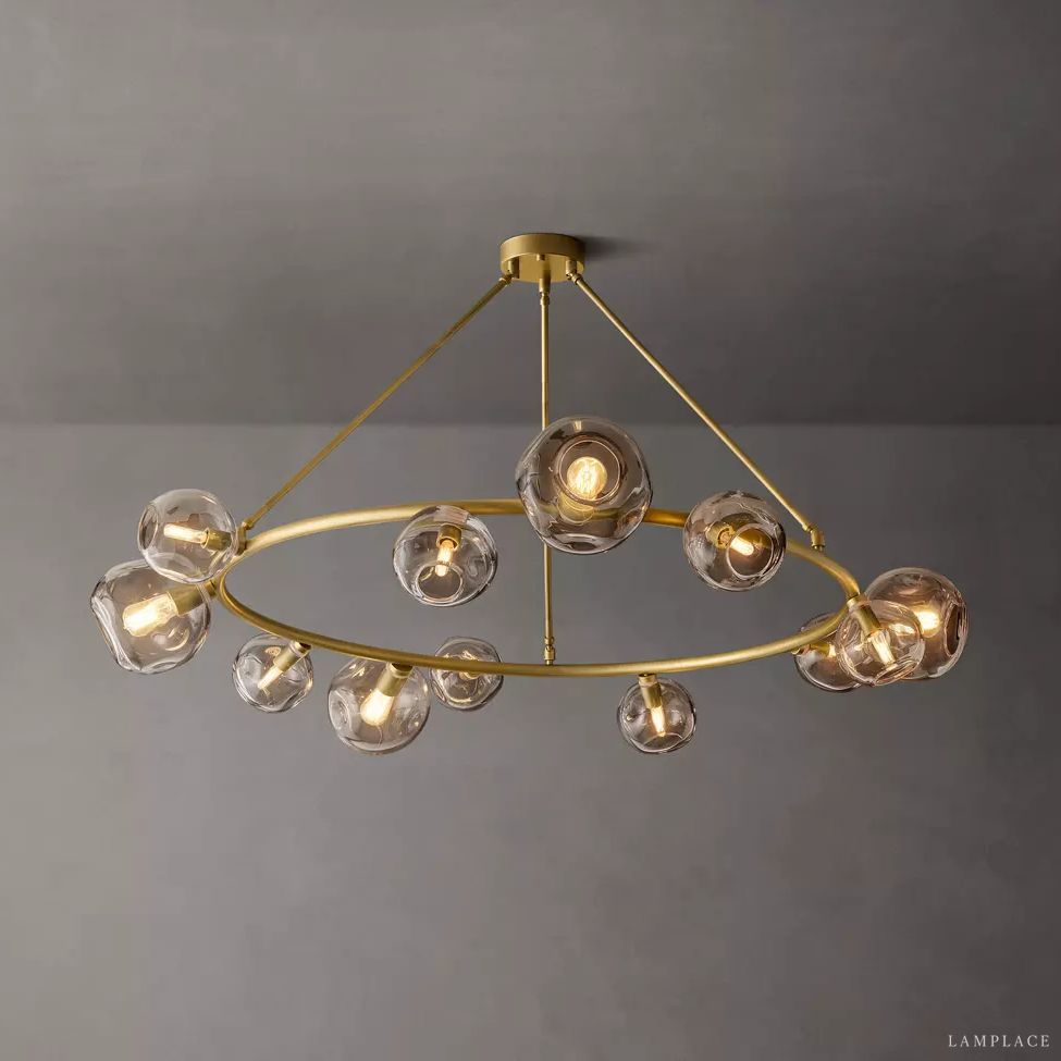 Bubble Ripple Sphere Round Chandelier 60"