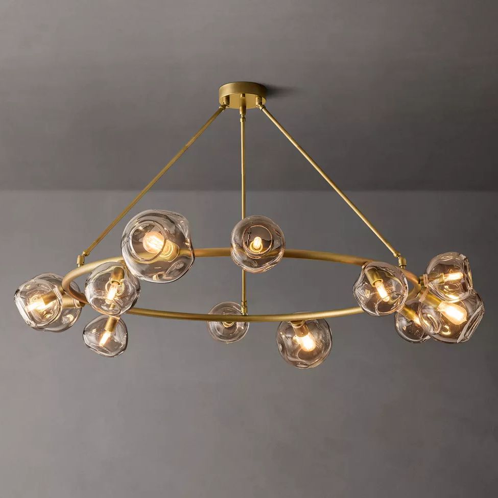 Bubble Ripple Sphere Round Chandelier 60"