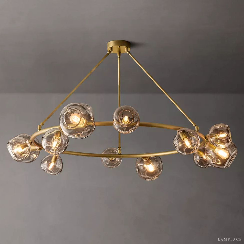 Bubble Ripple Sphere Round Chandelier 60"
