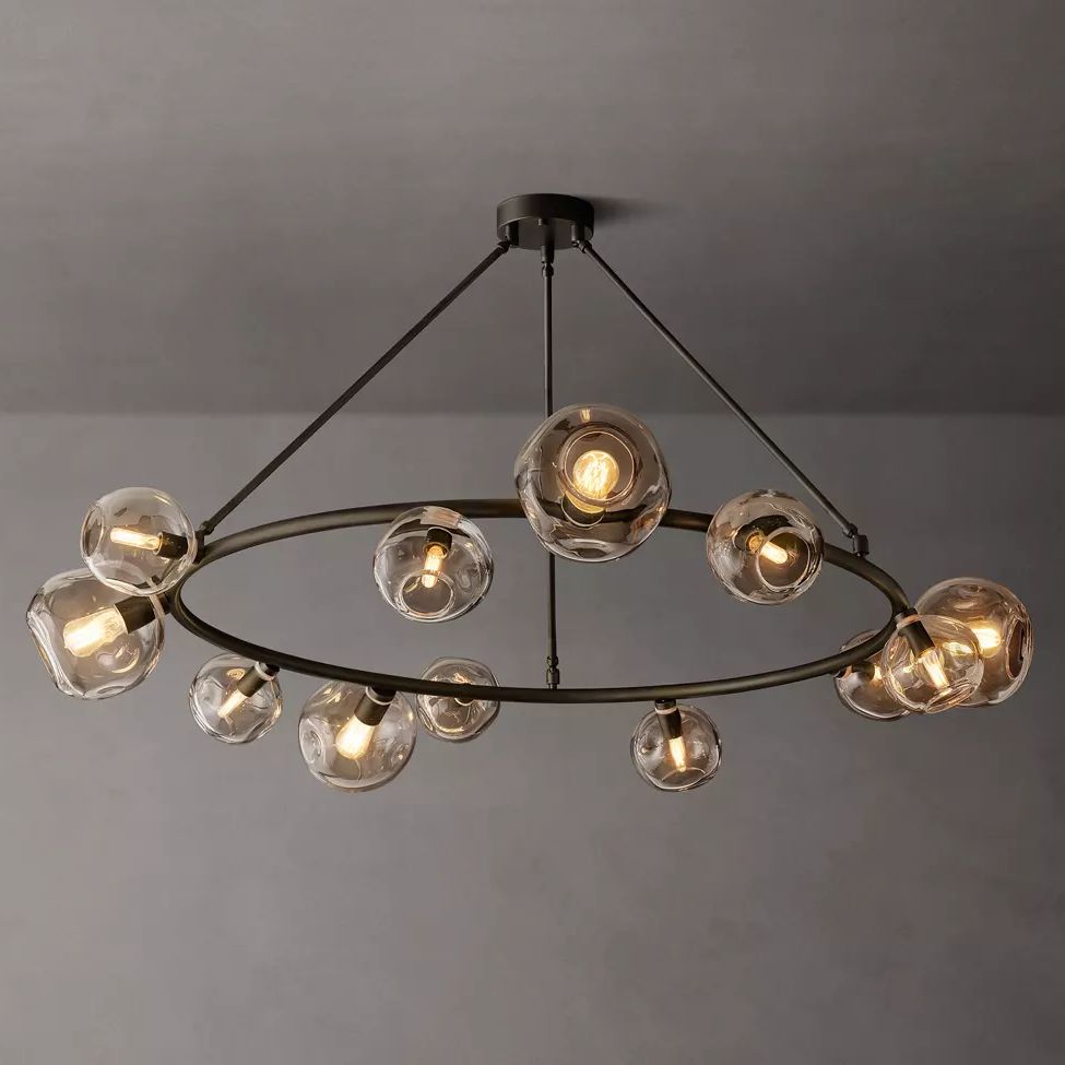 Bubble Ripple Sphere Round Chandelier 60"