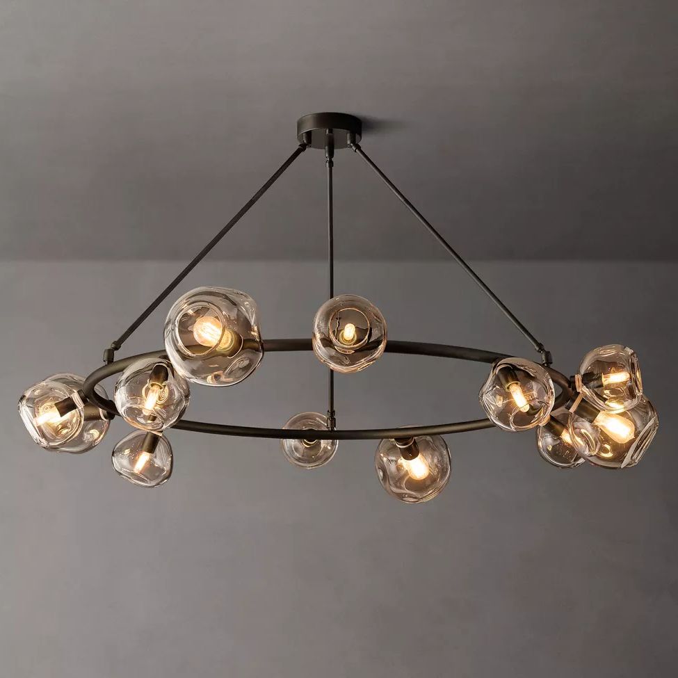 Bubble Ripple Sphere Round Chandelier 60"