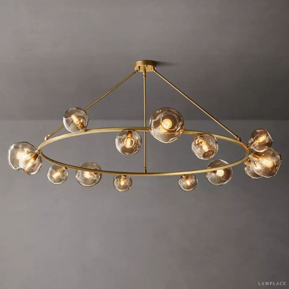 Bubble Ripple Sphere Round Chandelier 72"