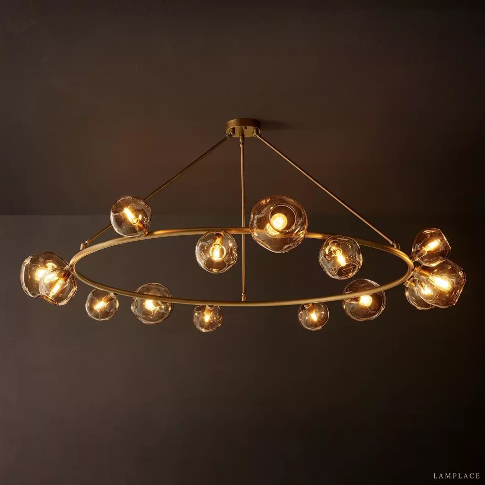 Bubble Ripple Sphere Round Chandelier 72"