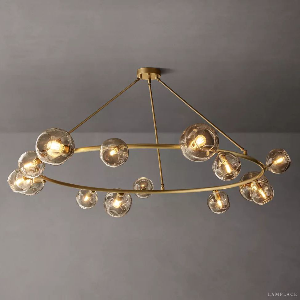 Bubble Ripple Sphere Round Chandelier 84"