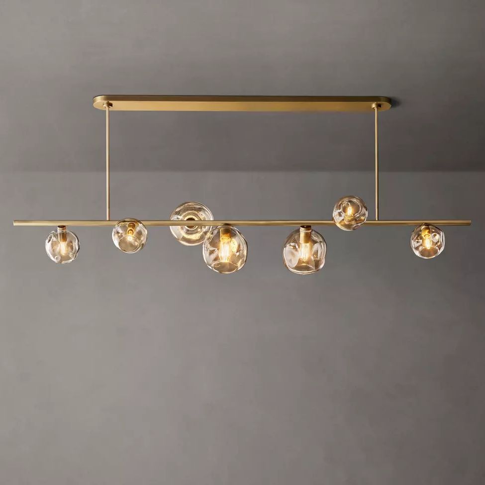 Bubble Ripple Sphere Linear Chandelier 78"