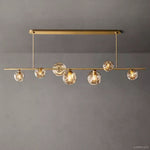 Bubble Ripple Sphere Linear Chandelier 78"
