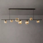 Bubble Ripple Sphere Linear Chandelier 78"