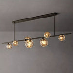 Bubble Ripple Sphere Linear Chandelier 78"