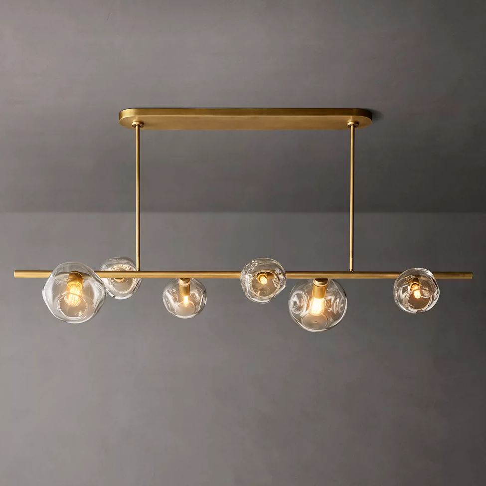Bubble Ripple Sphere Linear Chandelier 60"