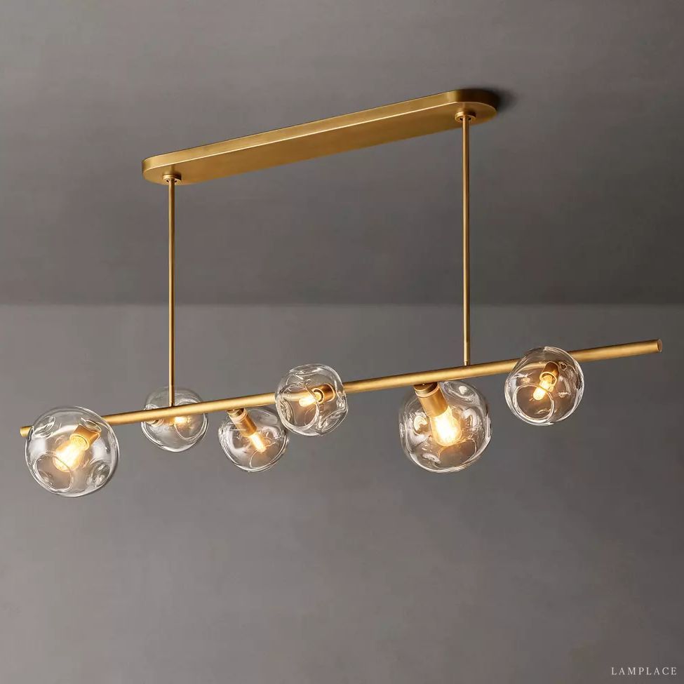 Bubble Ripple Sphere Linear Chandelier 60"
