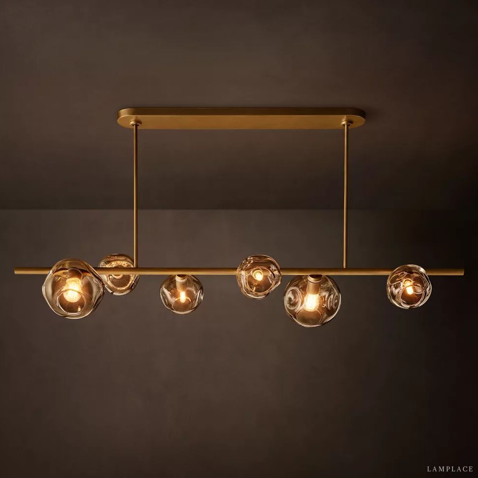Bubble Ripple Sphere Linear Chandelier 60"