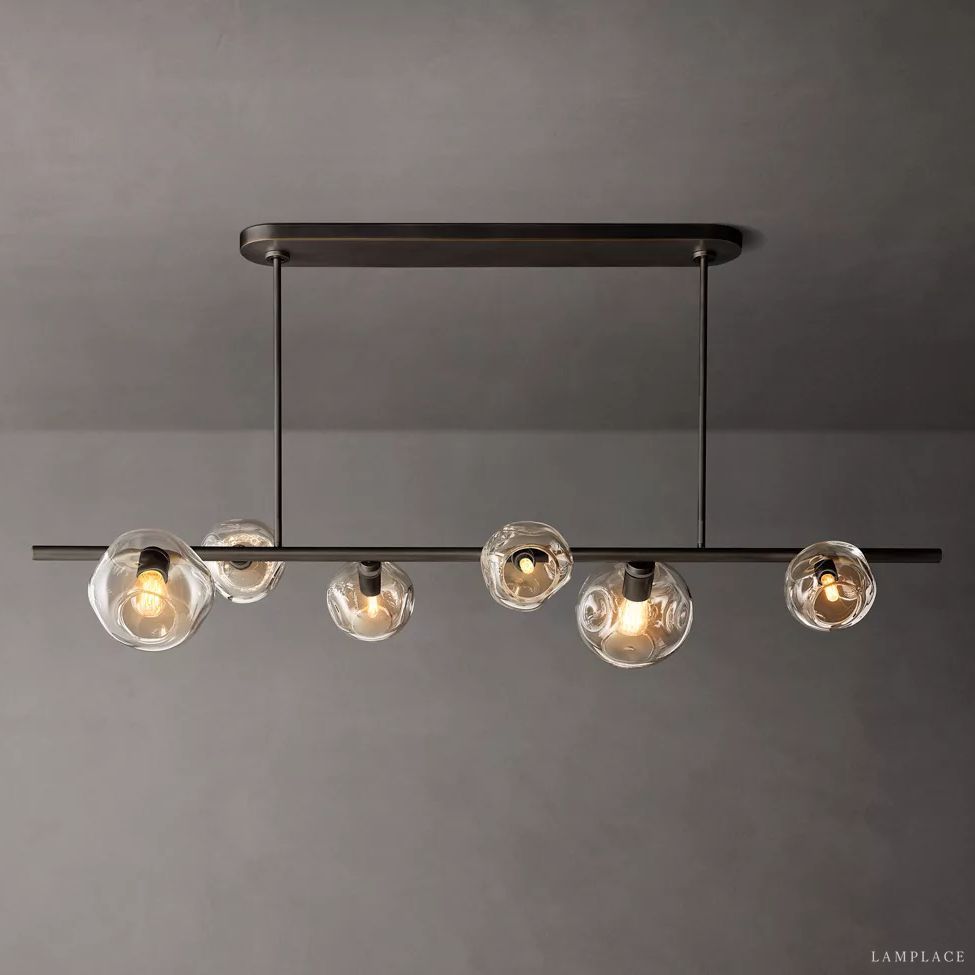 Bubble Ripple Sphere Linear Chandelier 60"