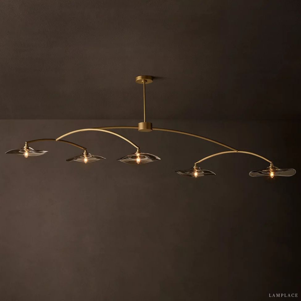Lily Organic Form Linear Chandelier 80"
