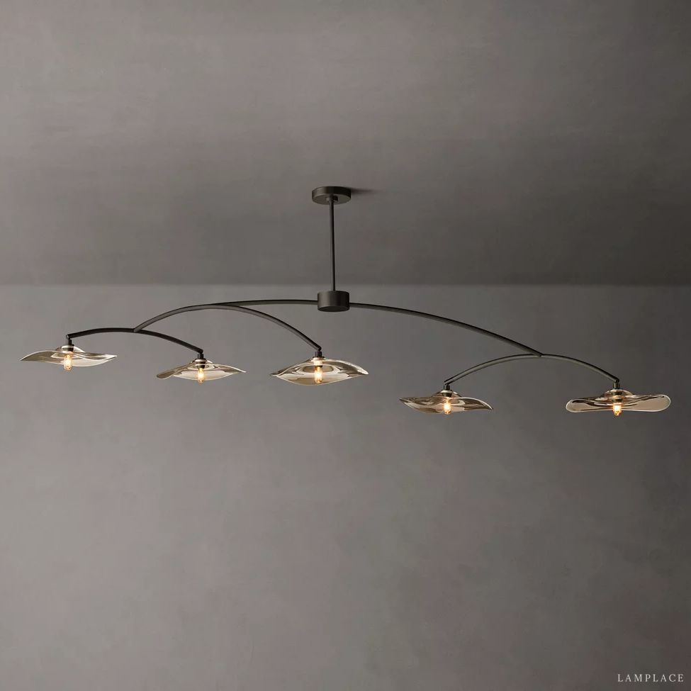 Lily Organic Form Linear Chandelier 80"