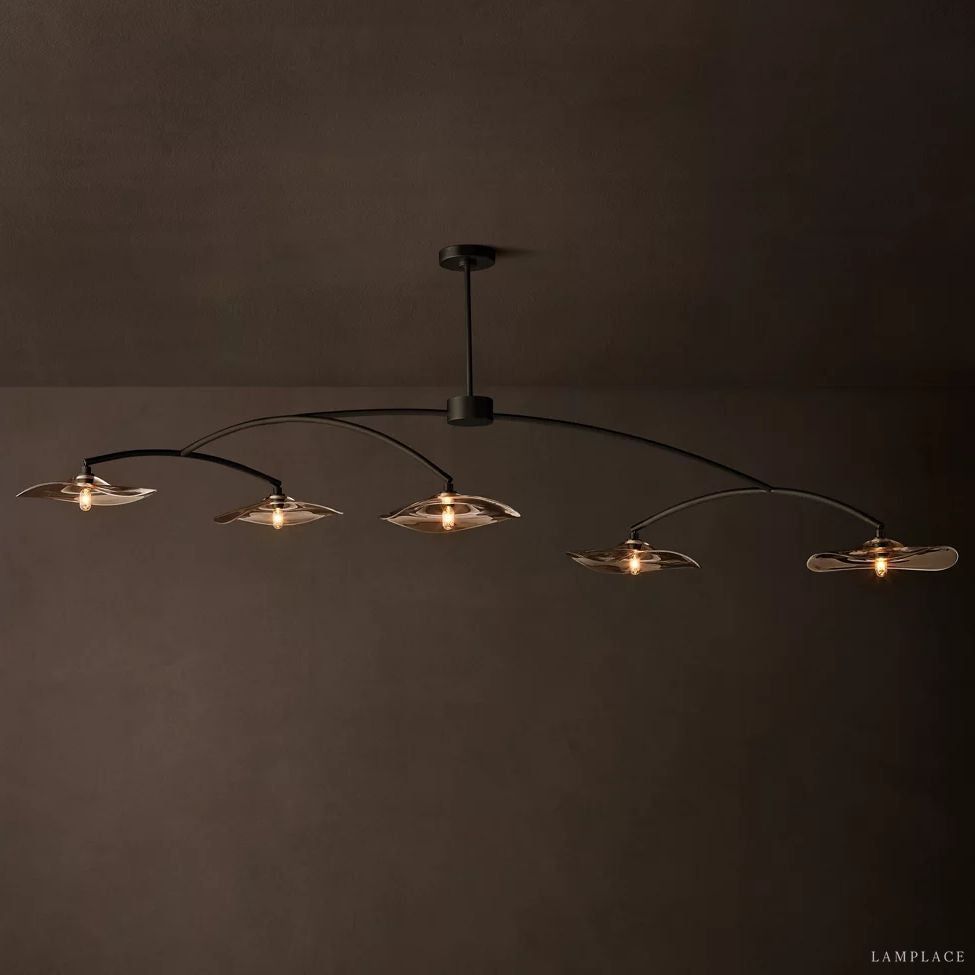 Lily Organic Form Linear Chandelier 80"