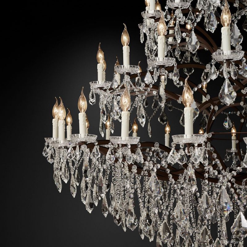 Rococo Vintage Crystal Round Chandelier 101"