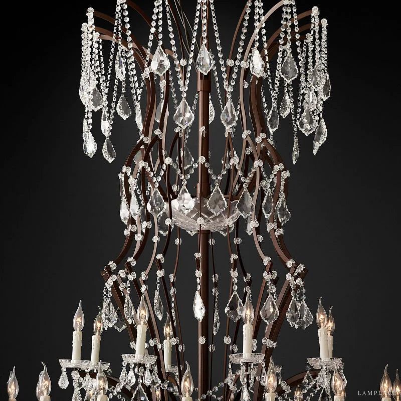 Rococo Vintage Crystal Round Chandelier 101"