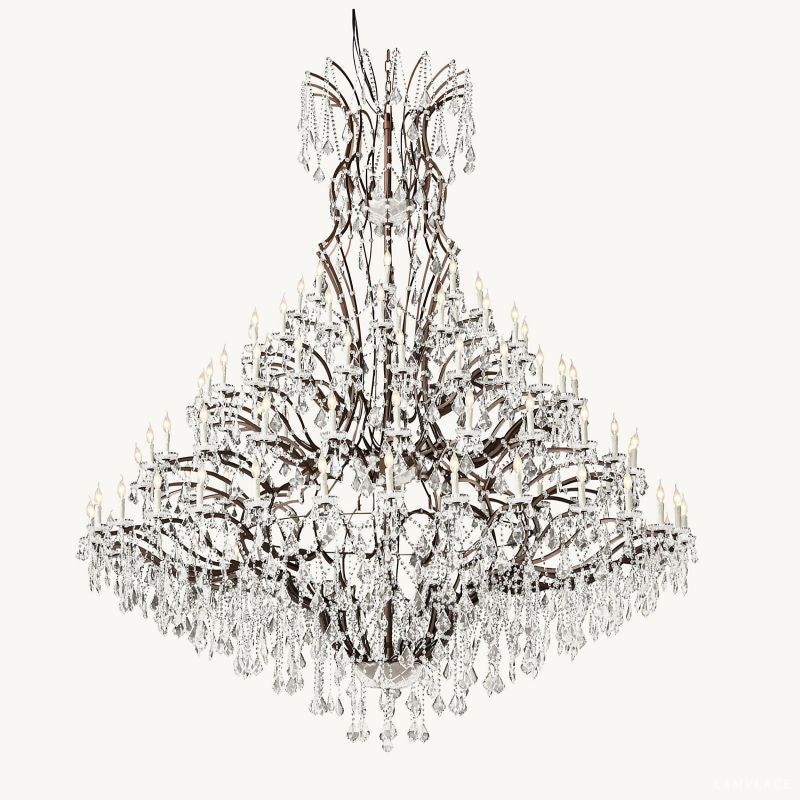 Rococo Vintage Crystal Round Chandelier 101"