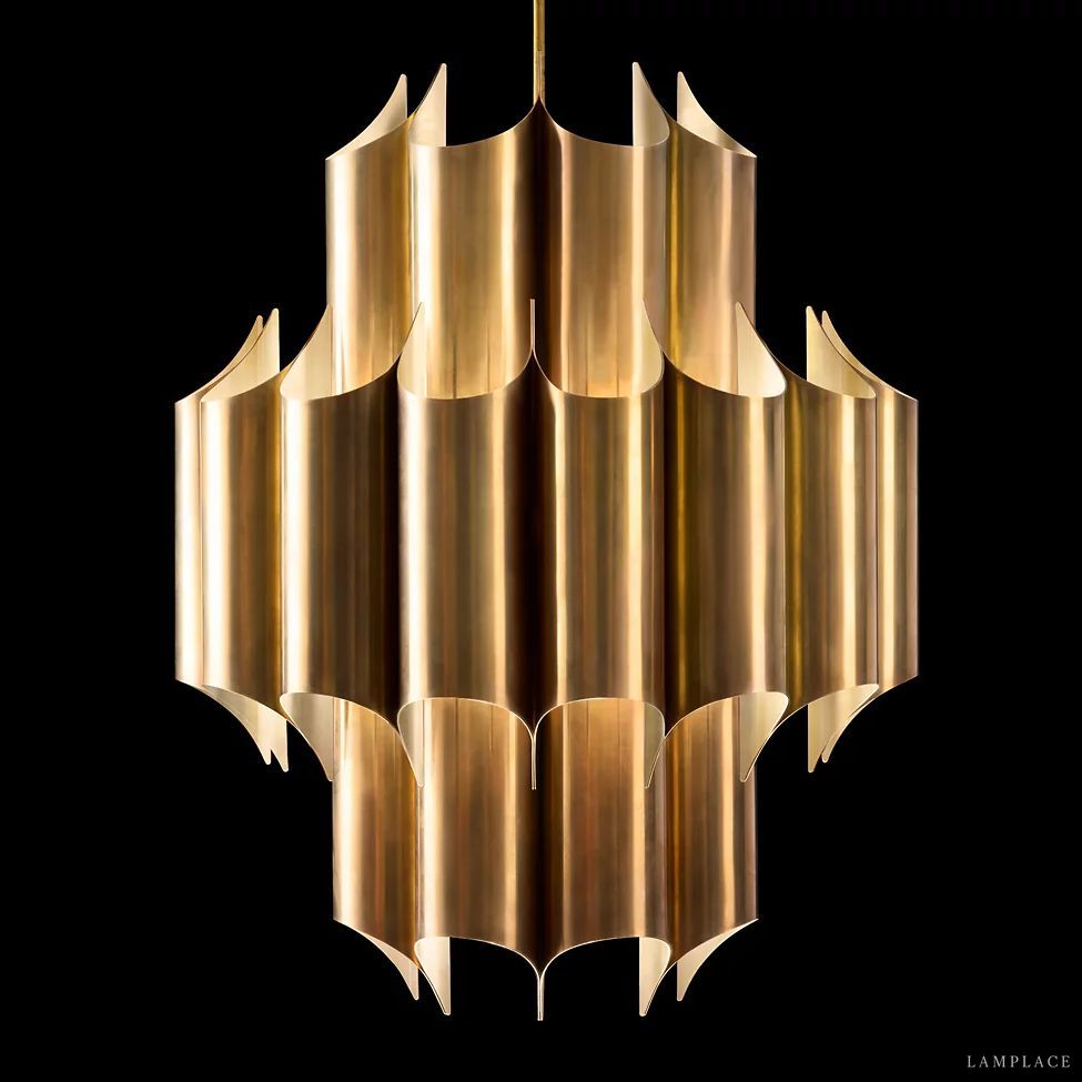 Cathedral Layered Curve Round Chandelier 24"