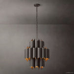 Cathedral Layered Curve Round Chandelier 24"