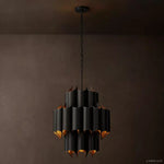 Cathedral Layered Curve Round Chandelier 24"