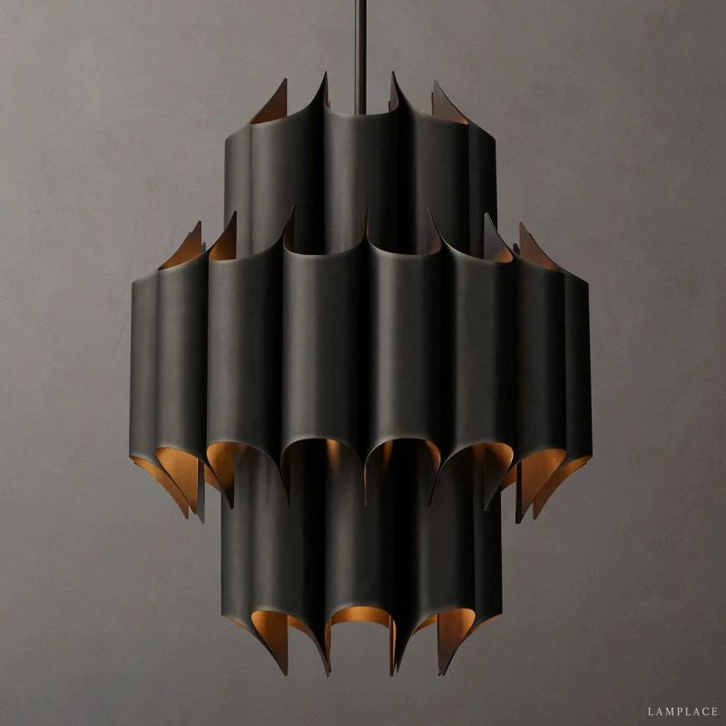 Cathedral Layered Curve Round Chandelier 24"