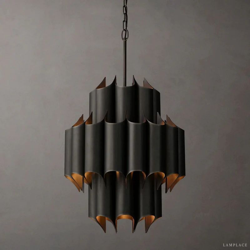 Cathedral Layered Curve Round Chandelier 24"