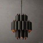 Cathedral Layered Curve Round Chandelier 24"