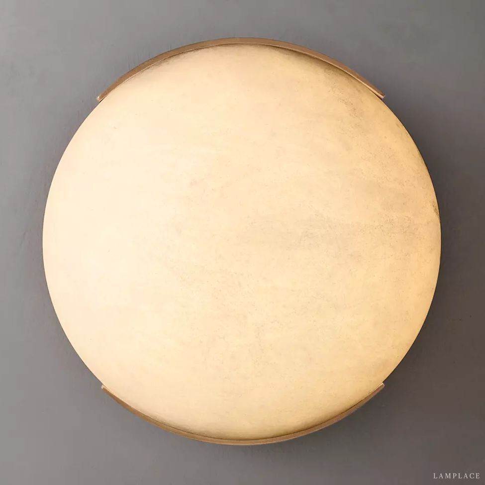 Halver Alabaster Dome Flush Mount