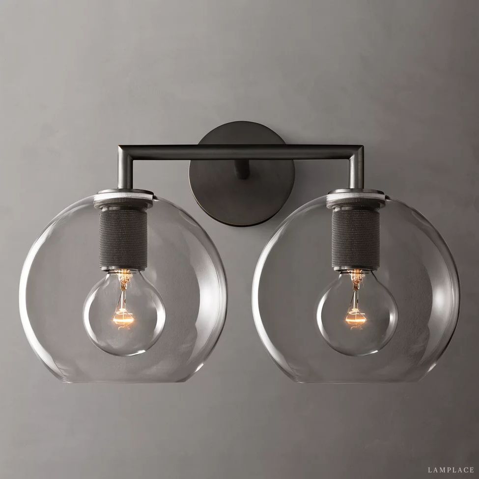 Utilitaire Globe Shade Double Wall Sconce