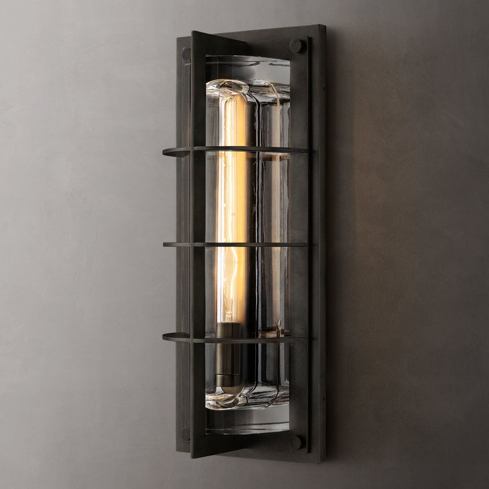 Baxter Vertical Cage Outdoor Wall Sconce