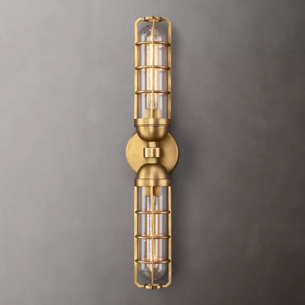 Baxter Vertical Cage Double Wall Sconce
