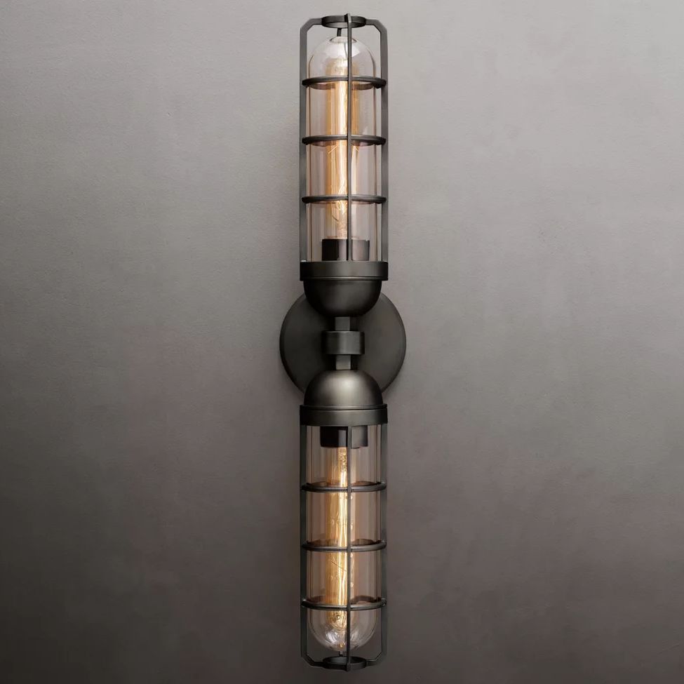 Baxter Vertical Cage Double Wall Sconce