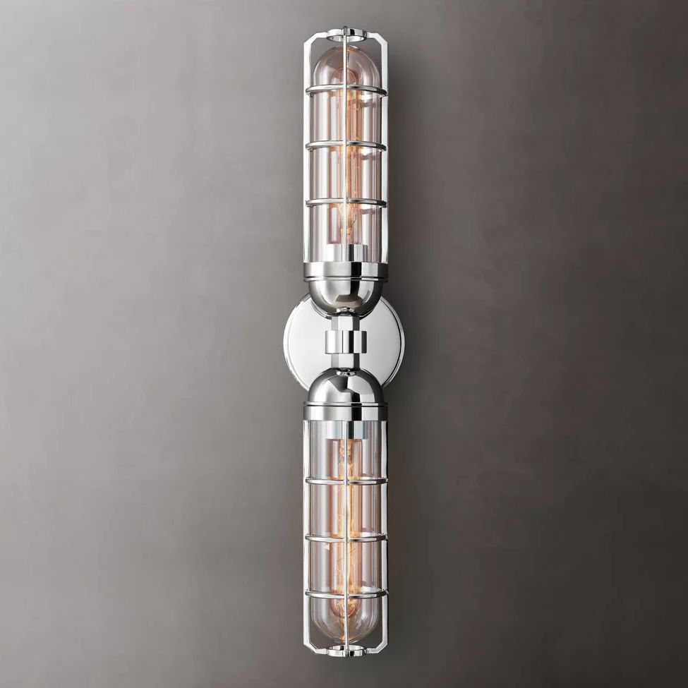 Baxter Vertical Cage Double Wall Sconce