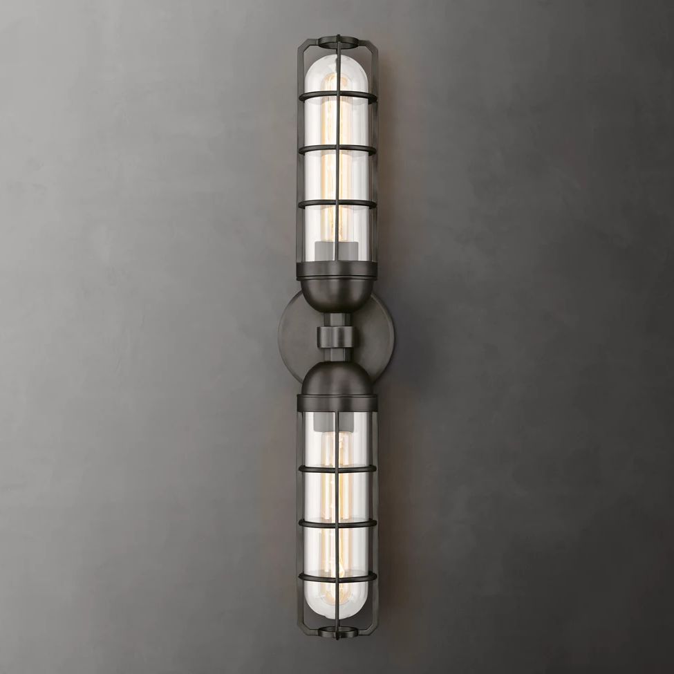 Baxter Vertical Cage Double Wall Sconce