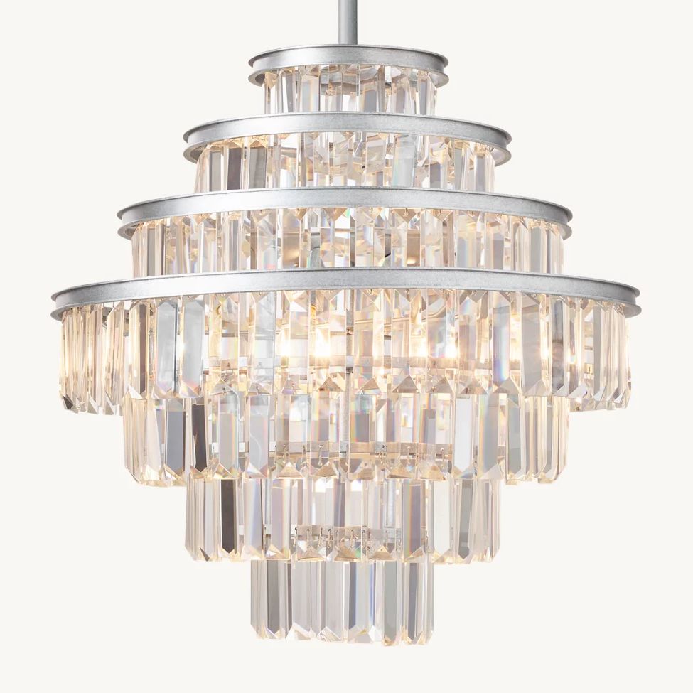 Almerex Structured Crystal Round Chandelier 18"