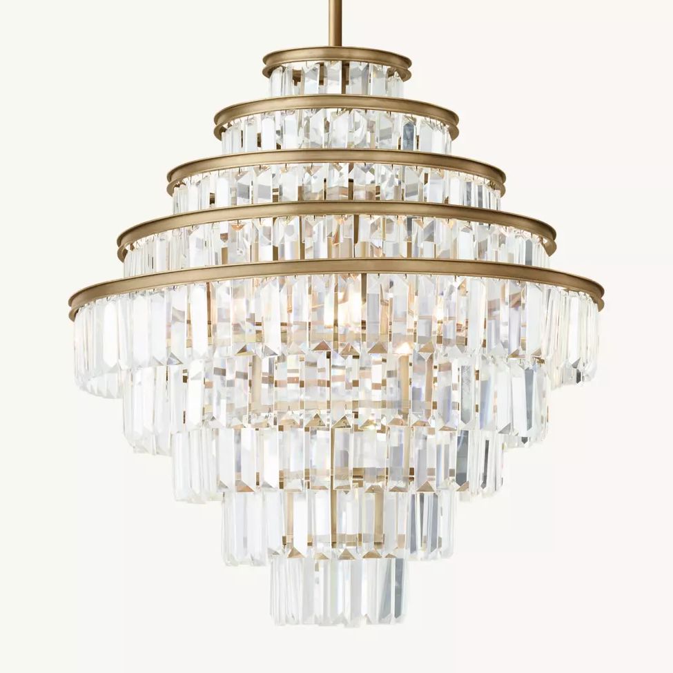 Almerex Structured Crystal Round Chandelier 22"