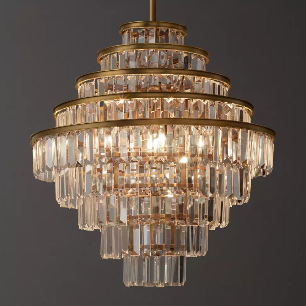 Almerex Structured Crystal Round Chandelier 22"