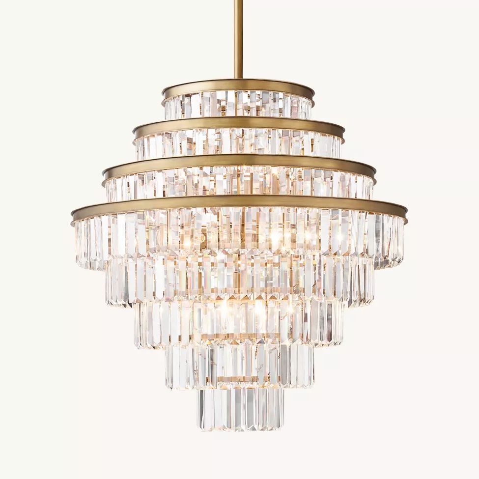Almerex Structured Crystal Round Chandelier 28"