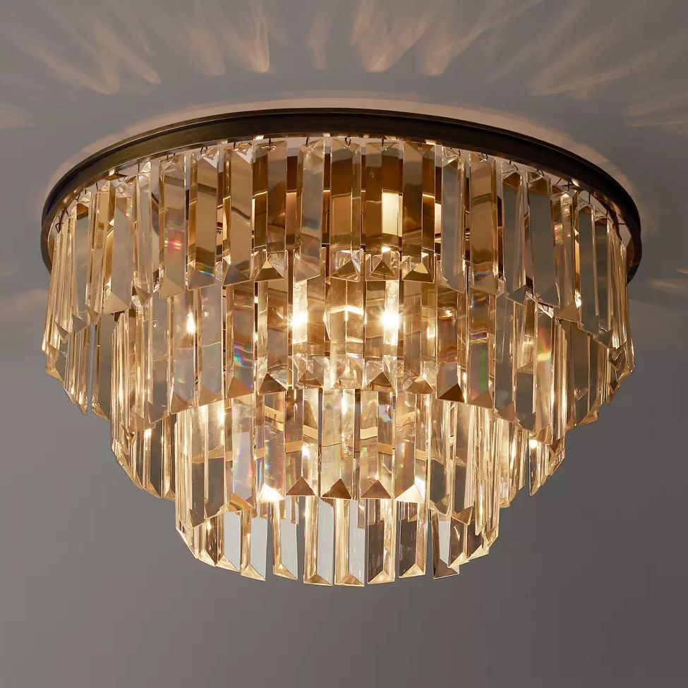 Almerex Structured Crystal Flush Mount